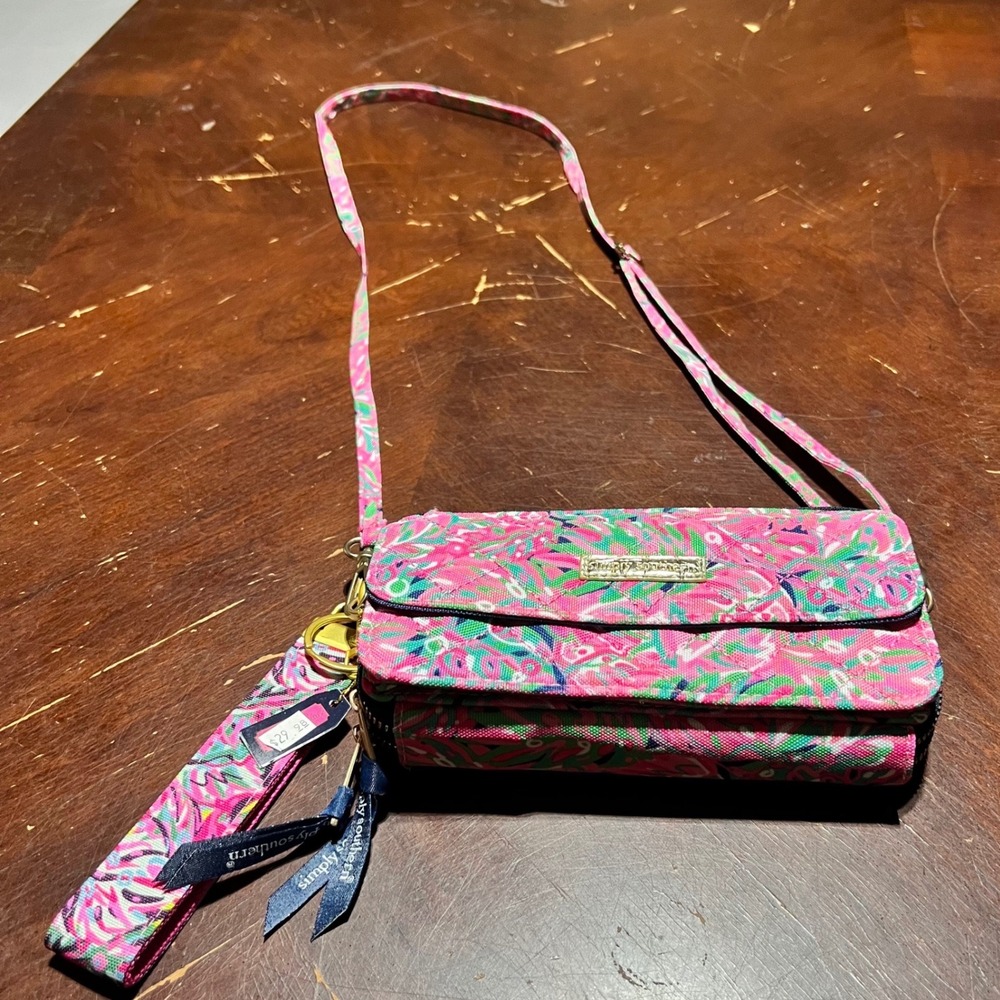 Simply Southern Vibrant Floral Crossbody Wallet Wristlet 0221-PHNCRWRIST-RNFST